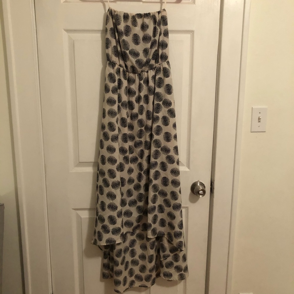 Strapless dress with high low skirt